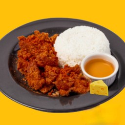 ข้าวไก่กรอบวิงซ์แซ่บซอสชีส