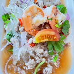 ยำวุ้นเส้นหมูสับ+กุ้ง