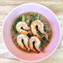 เส้นใหญ่ราดหน้ากุ้ง