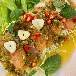 แซลมอลแช่น้ำปลา (วาซาบิ)