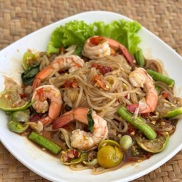 ตำเส้นเล็กกุ้งลวก