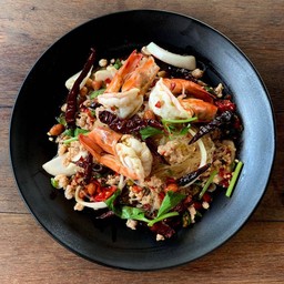 ยำวุ้นเส้นกุ้งสด