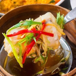 ปลากะพงนึ่งซีอิ๊ว (ติ่มซำ)