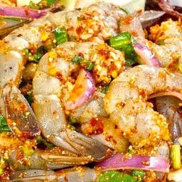 ลาบกุ้งสด หรือ สุก