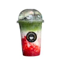 ชาเขียว-นมสด-สตรอเบอร์รี่ เย็น