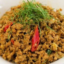 คั่วกลิ้งหมูสับ (ราดข้าว)