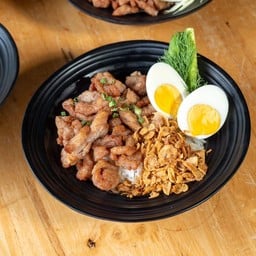 ข้าวหมูทอดซอสแจ่ว