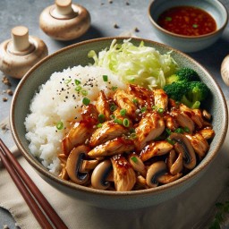 ข้าวหน้าไก่ผัดซอสหม่าล่า Stir-fried Chicken with Mala Sauce on Rice