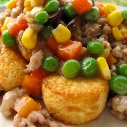 ผัดเต้าหู้ทรงเครื่องหมูสับ+ข้าว