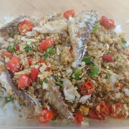 ข้าวปลาทูเถื่อนคั่ว พริกเกลือ