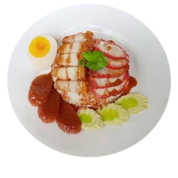 ข้าว(หมูแดง+หมูกรอบ)