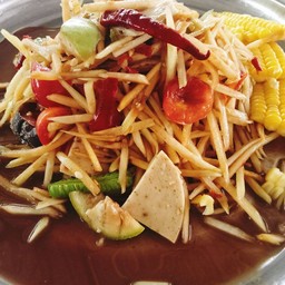 [อร่อยซ่ากับโค้ก] ตำปูปลาร้าหมูยอ +  โค้ก ออริจินัล (ขวด)