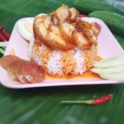 ข้าวหมูแดง+หมูกรอบ