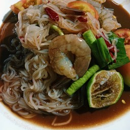 ตำเส้นเล็กกุ้งสด/สุก(ปลาร้า)