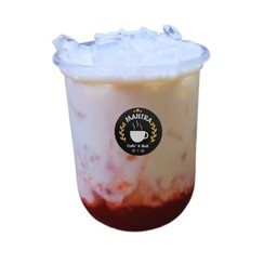 นมสด-สตรอเบอร์รี่ เย็น