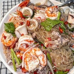 ยำวุ้นเส้นทะเล+หมูสับ รสเด็ด