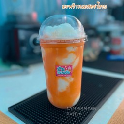 มะพร้าวนมสดปั่น+ชาไทย แก้ว22ออนซ์