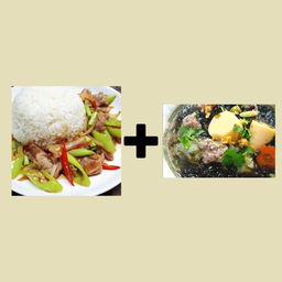 ชุดสุดคุ้ม2 ข้าวผัดพริกสด+แกงจืดเต้าหู้