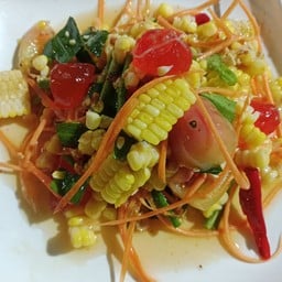 ตำขา้วโพดไข่เเดงเค็ม