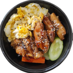 ข้าวไก่เทริยากิ+ไข่ขยี้