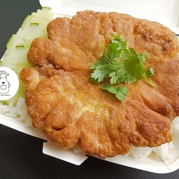 ข้าวราดไข่เจียวกุ้งสับ