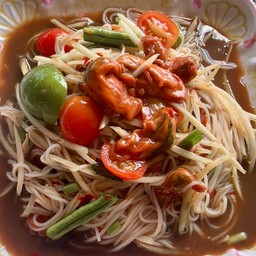 ตำซั่ว ปูปลาร้า หอยดอง