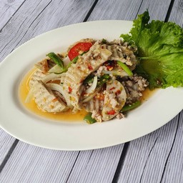ยำหมูยอ Spicy Pork Loaf Salad