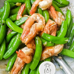 กุ้งผัดถั่วลันเตา