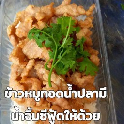 หมูทอดน้ำปลาราดข้าว