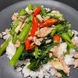 ผักบุ้งหมูสับไข่ดาว