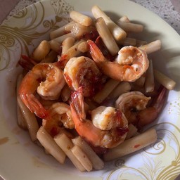 ไหลบัวผัดกุ้ง