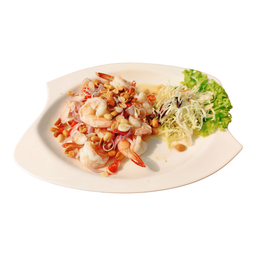 ยำตะไคร้กุ้งสด