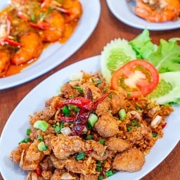 หมู3ชั้นทอดผัดพริกเกลือ