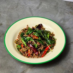 ผัดกระเพราเนื้อโคขุนบด