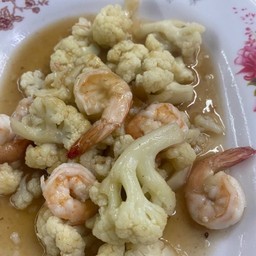 ดอกกะหล่ำผัดกุ้ง