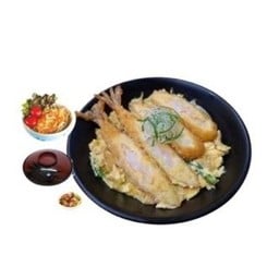 ข้าวหน้ากุ้งทอดราดไข่(R163)