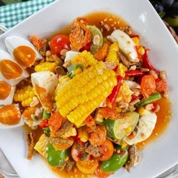 ตำข้าวโพดไข่เค็ม