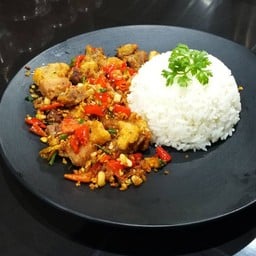 ข้าวราด ผัดพริกเกลือ