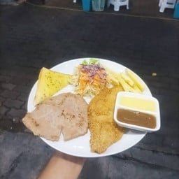 สเต็กเนื้อ+ปลา