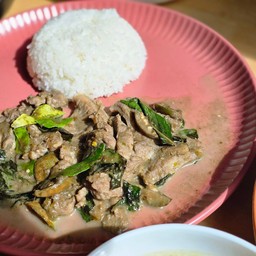 ข้าวราดเขียวหวาน แห้ง