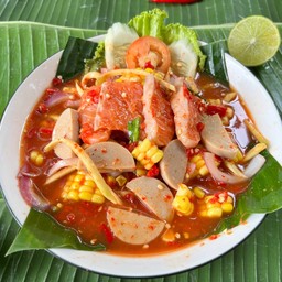 ยำแซลมอน+หมูยอ