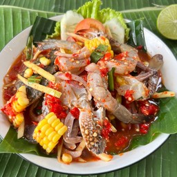 ยำกุ้ง+ปูม้า