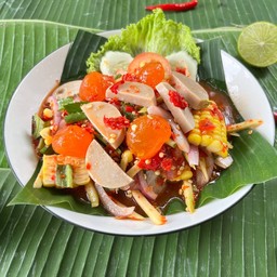 ยำหมูยอไข่แดงเค็ม