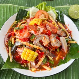 ยำกุ้ง+แซลมอน