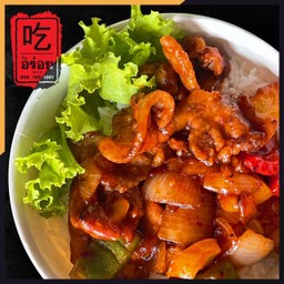 ผัดซอสบาร์บีคิว เลือกเนื้อสัตว์ : ราดข้าว / กับข้าว