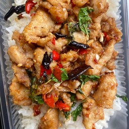 🌱ข้าวกะเพราไก่กรอบ พริกสด พริกแห้ง‼️