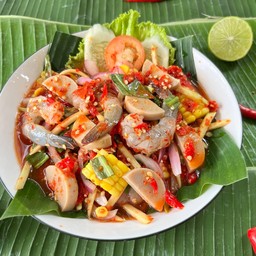 ยำกุ้ง+หมูยอ