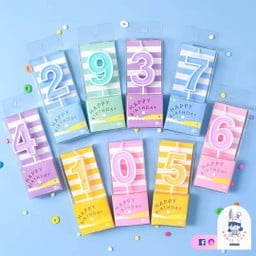 เทียนตัวเลข คละสี