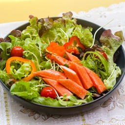 สลัดปูอัด สาหร่าย ไข่กุ้ง