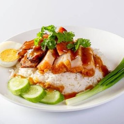 ข้าวหมูแดงหมูกรอบ